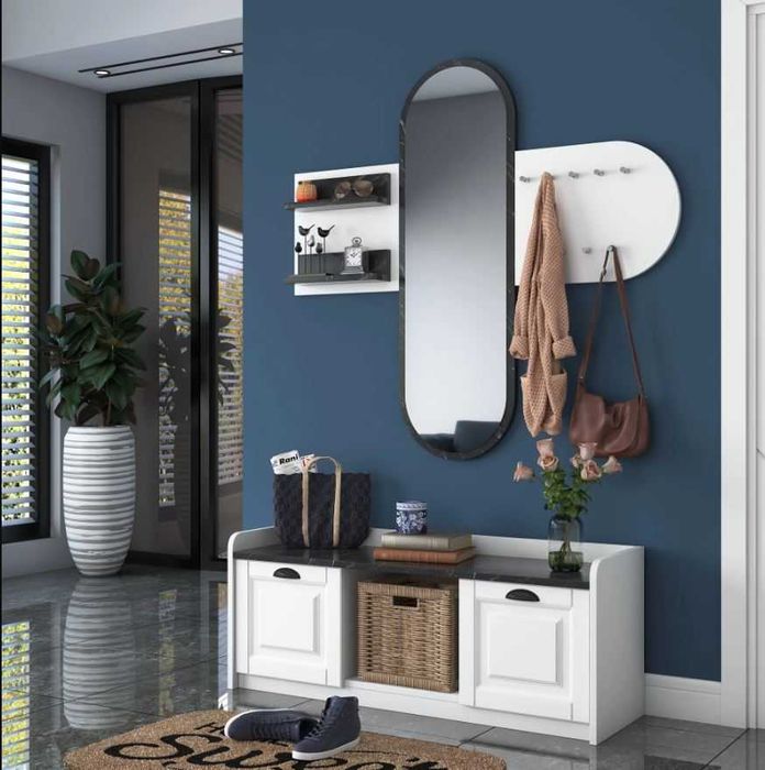 К-т за Антре, Шкаф за обувки и Закачалка с огледало Puzzle-home -ПРОМО