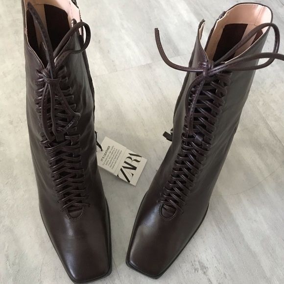 Cizme din piele naturala Zara Limited edition