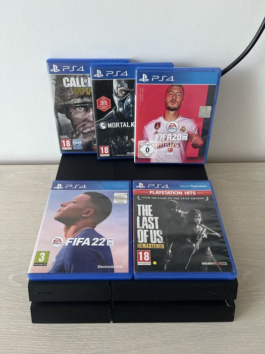 PlayStation 4 FAT 500gb + controller dualshock 4 + 5 jocuri pe disc