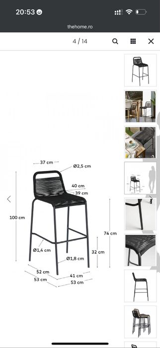 Scaun de bar The Home nou in cutie