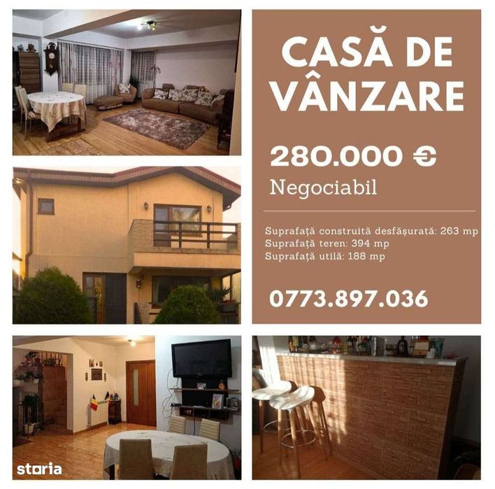 Casă/ Vilă cu curte generoasă, mobilată și utilată complet 188 mp