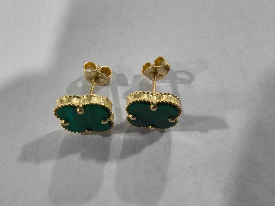 Златни обеци 14к с камък