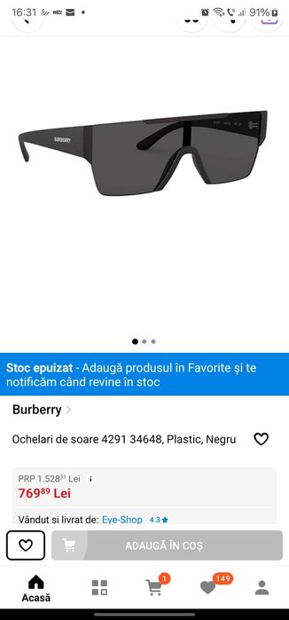 Ochelari Burberry Originali