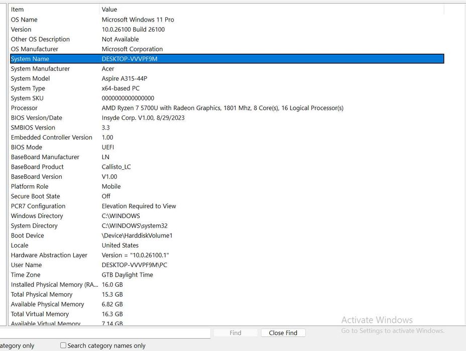 Laptop Acer Aspire aproape nou  3 A315-44P-R5AZ Amd Ryzen 7 5700u Pana La 4.3ghz, 15. Full Hd 16gb Ssd 1tb Amd Radeon Free Dos Argintiu
