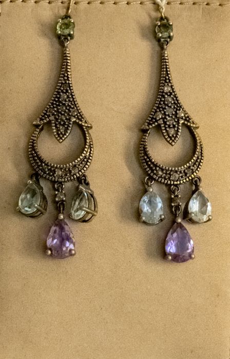 Уникални обеци злато и сребро