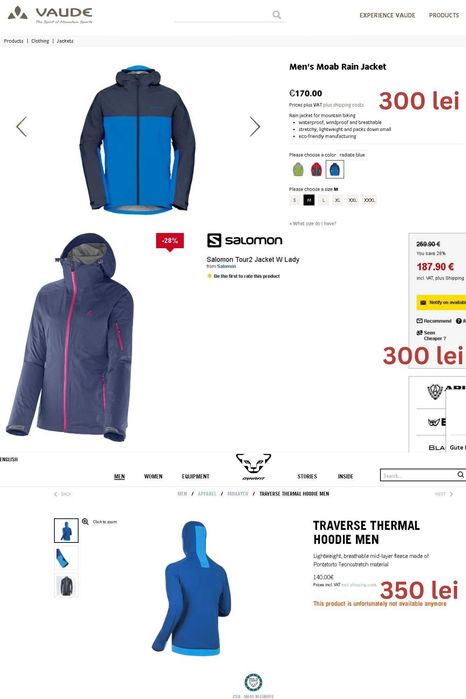 Geaca ski de tura Salomon Marmot Dynafit Millet Mammut