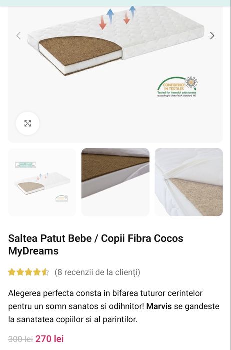 Pat copii bebelusi cu saltea