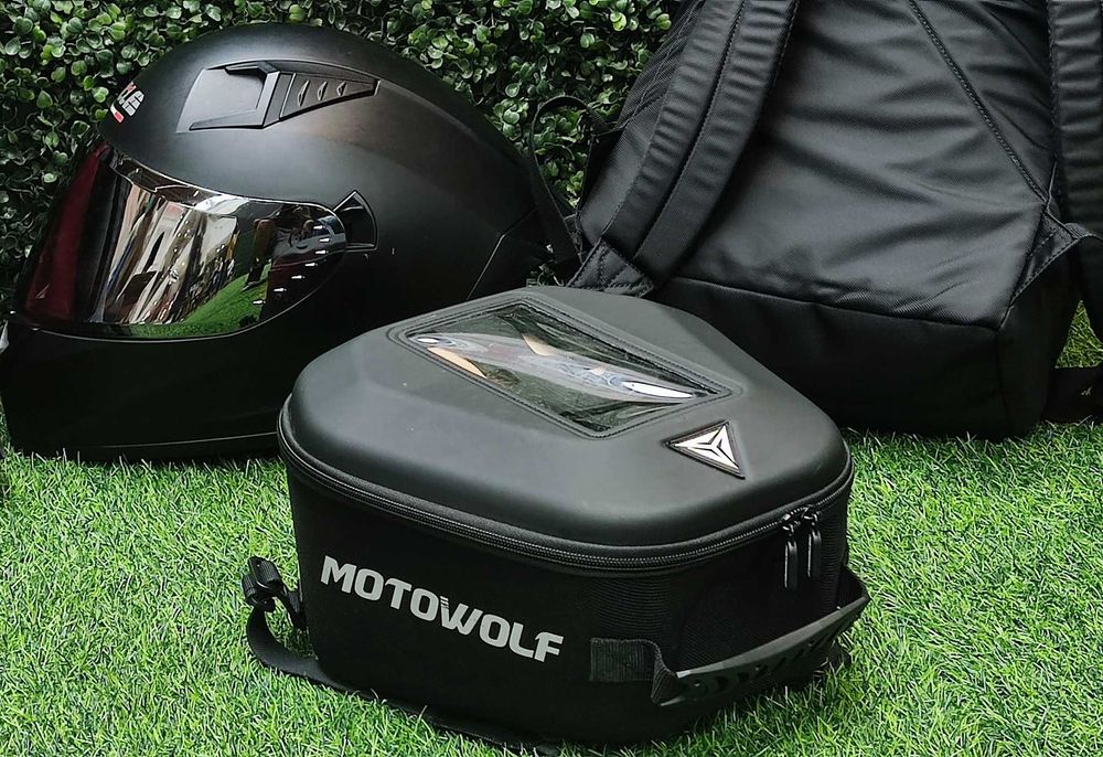 Geanta rezervor moto Motowolf impermeabila buzunar transparent telefon