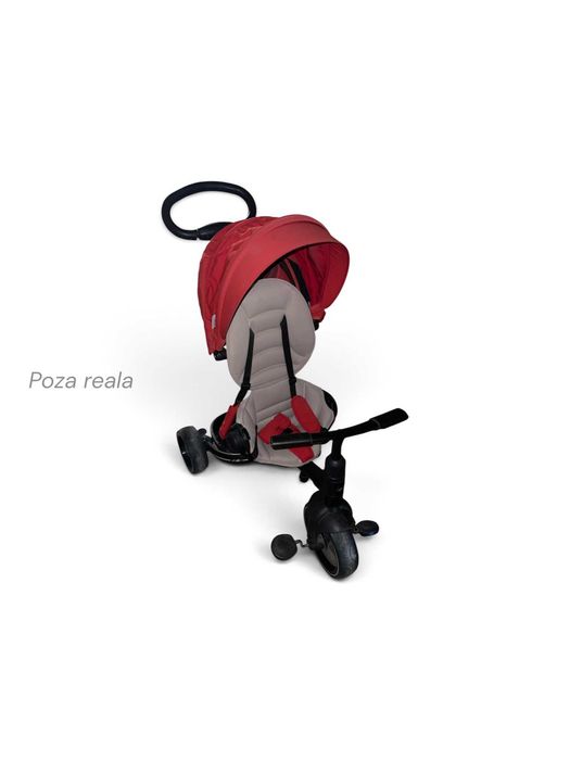 Tricicleta multifunctionala copii, copertina si maner parinte ALTO COCCOLLE, rosu