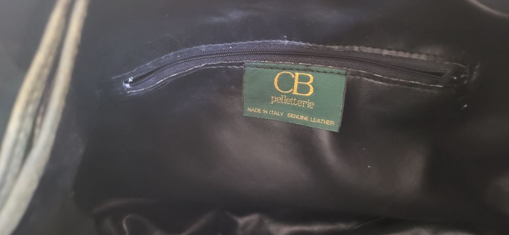 Geanta piele naturala vintage, verde