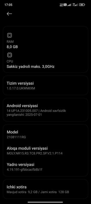 Telefon sotiladi Mi 11T 8/128