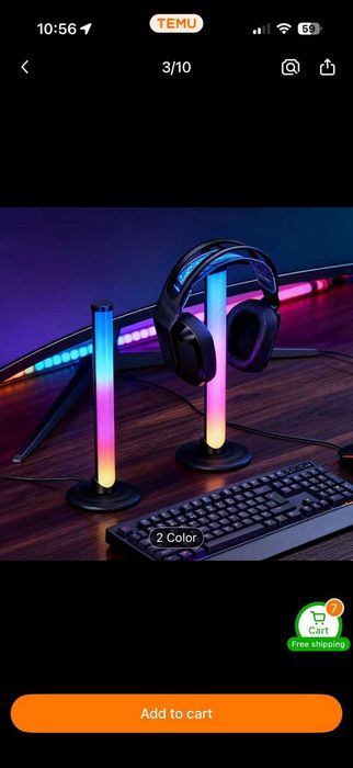 Suport RGB casti gaming PC - telecomanda (2 coloane)