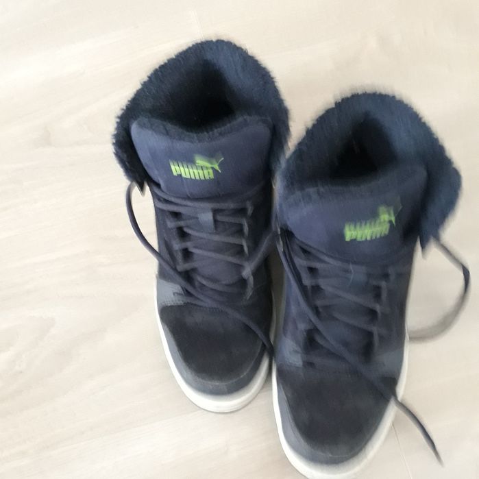 Puma , mar 39- Pantofi sport mid-cut de piele ecologica si piele intoa