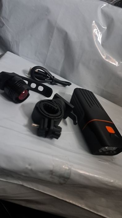 Lanterna bicicleta set 3 in 1, incarcare USB, lumini fata si spate