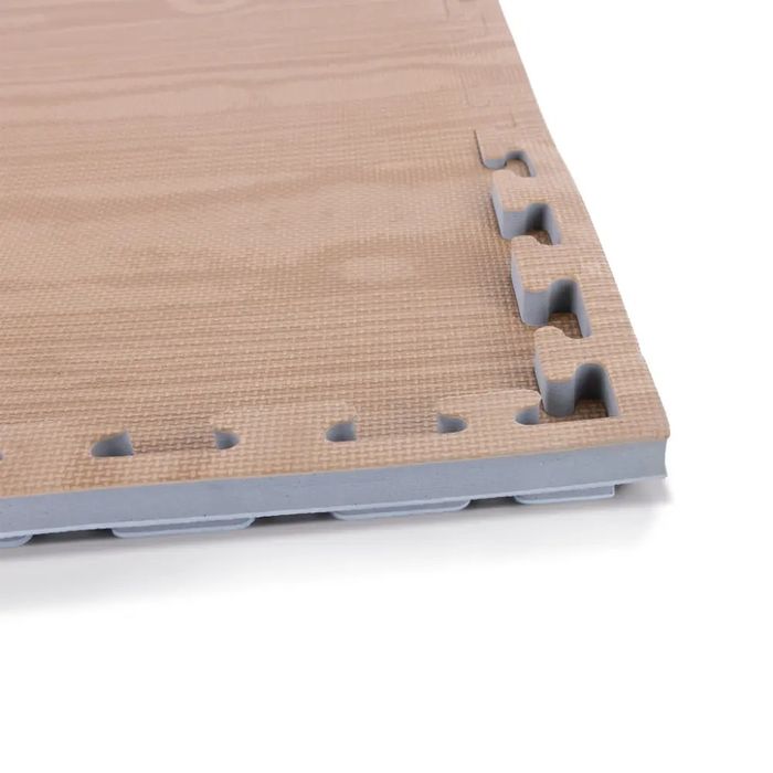 Татами 100x100x2см EVA подова настилка,пъзел антихлъзгаща/дърво/сиво