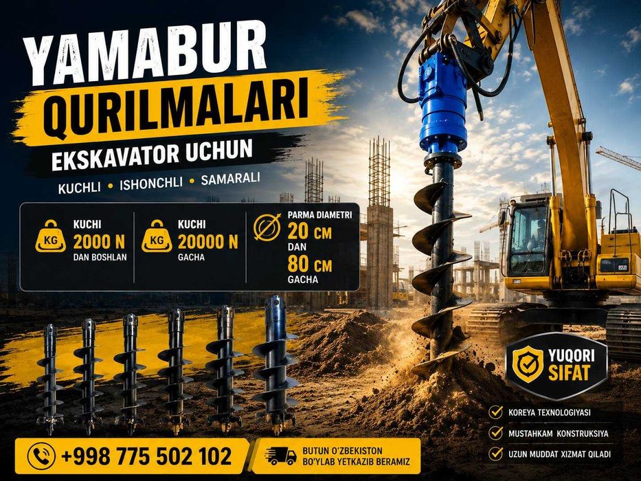 Ekskavatorlar uchun Gidrobur Yamabur Yomabur Zoomlion Xcmg SanyHyundai