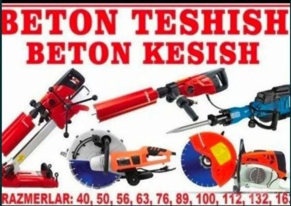 Beton kesish eshik,  fortichka  ,teshish perfrator ishlari ,