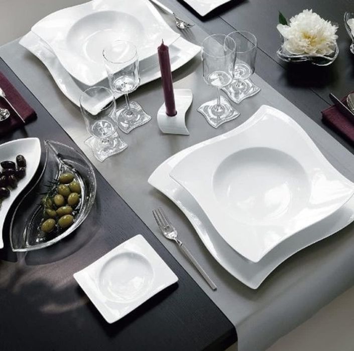 Set complet pentru masa 40 de piese Villeroy&Boch, portelan alb