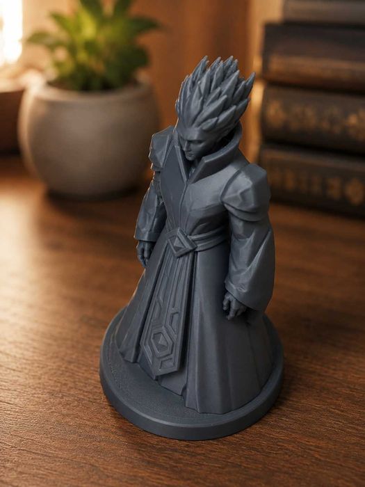Figurina vrajitor elemental fantasy, miniatura RPG printata 3D