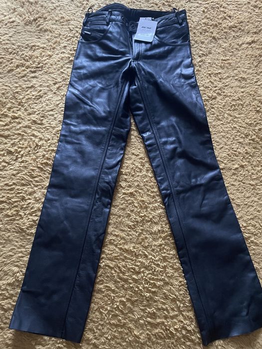 Pantaloni moto piele noi, cu eticheta