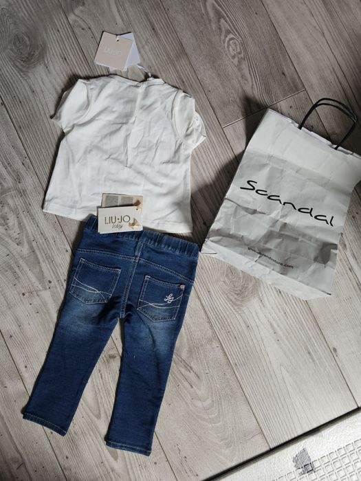 Liu Jo комплект тениска и дънки  бебе 9 месеца