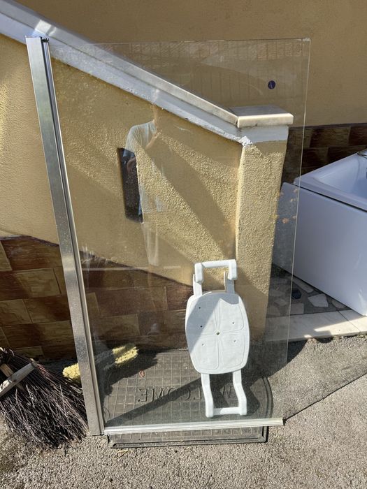 Pachet complet cada acril Besco Talia 110x70 - Masca Frontala, Masca Laterala, Cadru Metalic, Sifon Evacuare Automat si Cada de Baie