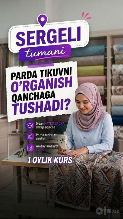 Noldan natiyjagacha parda tikish kursi