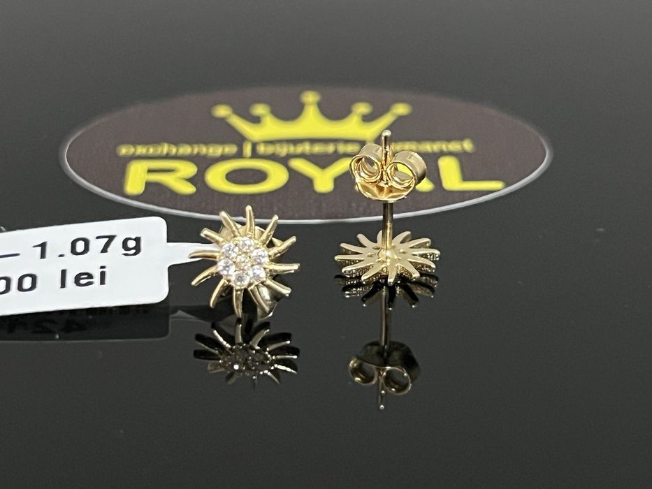 Bijuteria Royal CB : Cercei soare aur 14k 1,07 grame