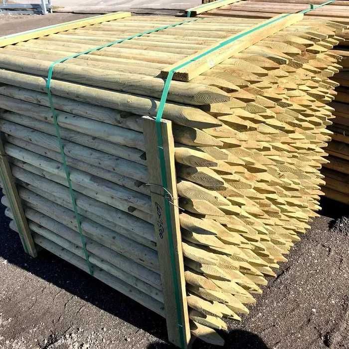 Stalpi din lemn rotund calibrat tratat diametru 8 cm