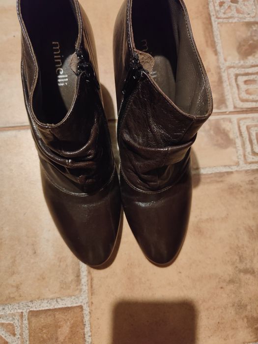 Botine Minelli piele naturala maro