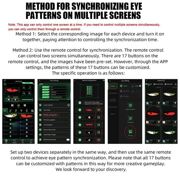 ЛЕД дисплей №5038-1 Динамичен LED мек екран Devil Eyes 18 7см