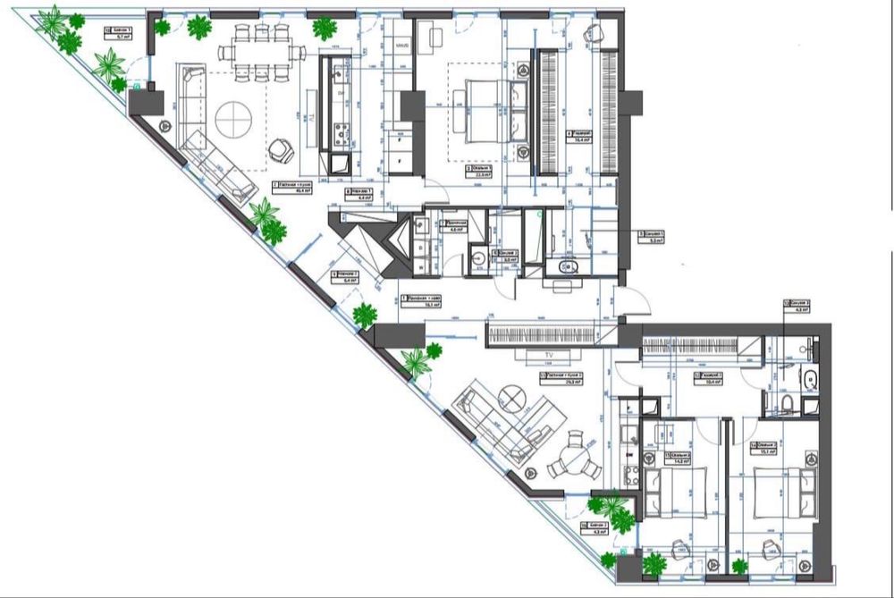 Квартира ЖК Akay city 5/6/25 212 м2