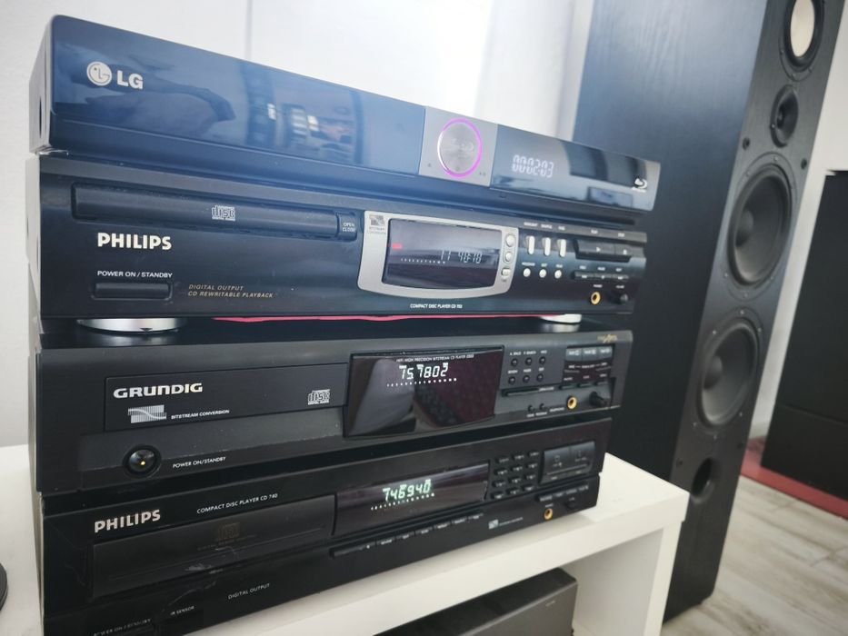 Sistem audio cu Pioneer VSX 933, CD Philips 753, 740, LG BD370