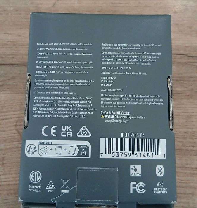Часовник Garmin VENU 3S