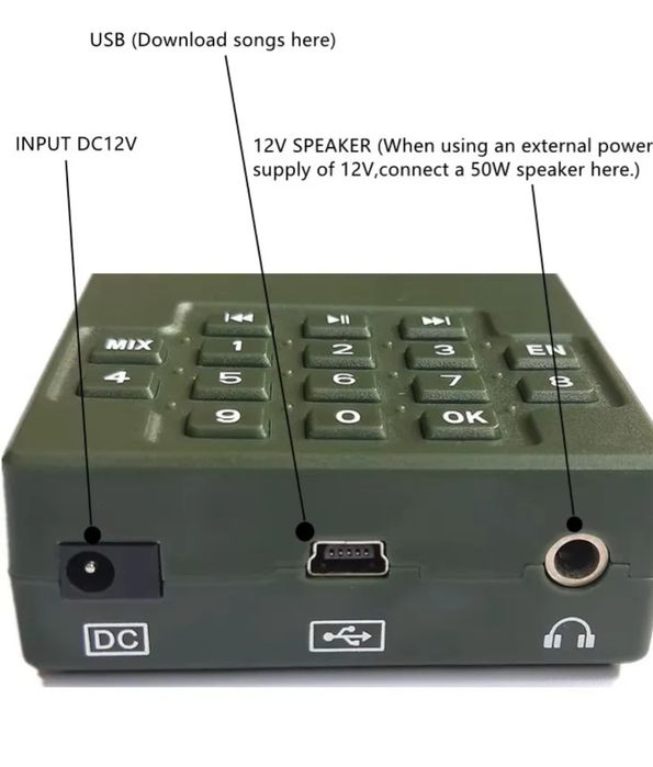 Звуков имитатор DK1526 - 20W Mix, двоен звук за лов на дивеч, бекас и хищници