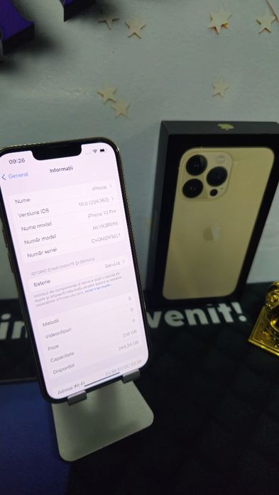 iPhone 13 PRO Gold 256GB Baterie Origilana:75%.Preṭ fix!