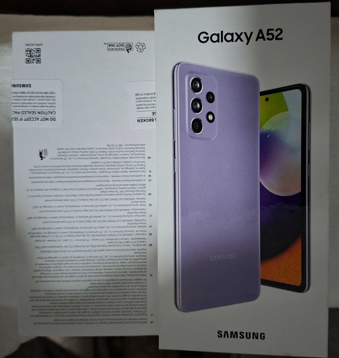 Samsung Galaxy A52 4G + калъф, 32GB SD, ориг. зарядно БЕЗ ЗАБЕЛЕЖКИ
