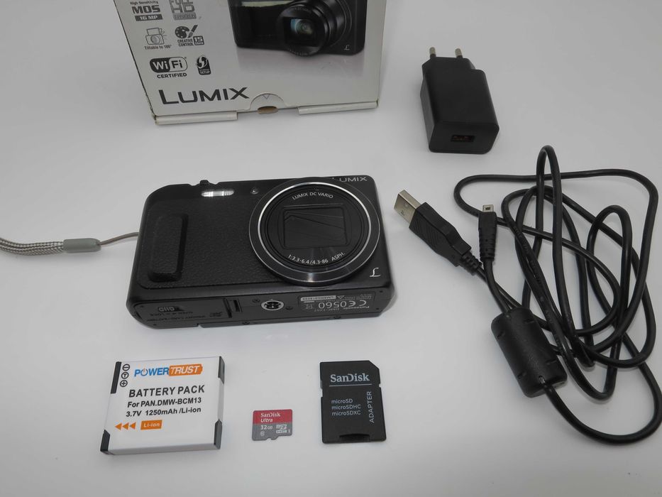 Panasonic LUMIX DMC TZ57 компактна дигитална камера с голям 20х оптичен зум, цифров фотоапарат 16mp и Full-HD видео с въртящ се селфи екран