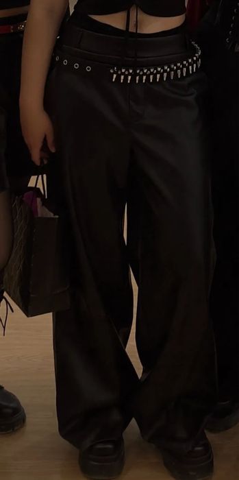 Кожанные брюки с утеплением