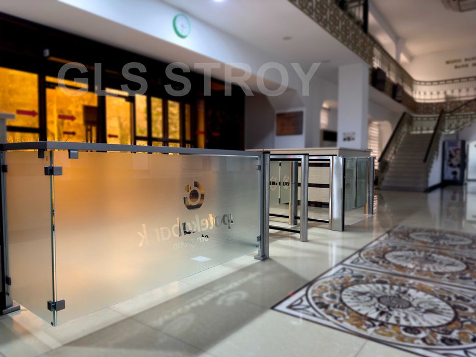 Стеклянные перила, перила, ограждение, perila, steklo, oyna, решётка