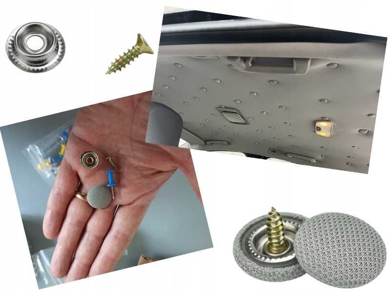 Kit de reparatie plafon auto pentru orice masina, Gri - 60 piese