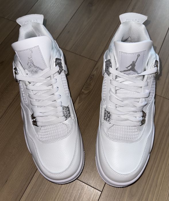 Jordan 4 Retro Mid Pure Money Silver Leather