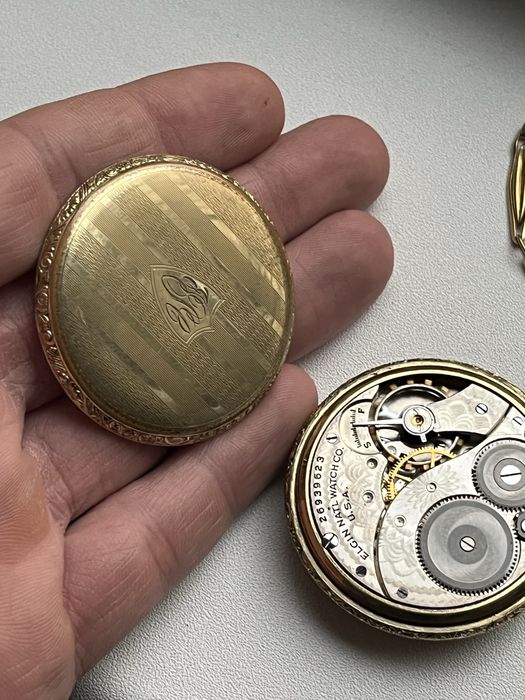Ceas de buzunar mecanic Elgin gold filled (Omega,Tissot)