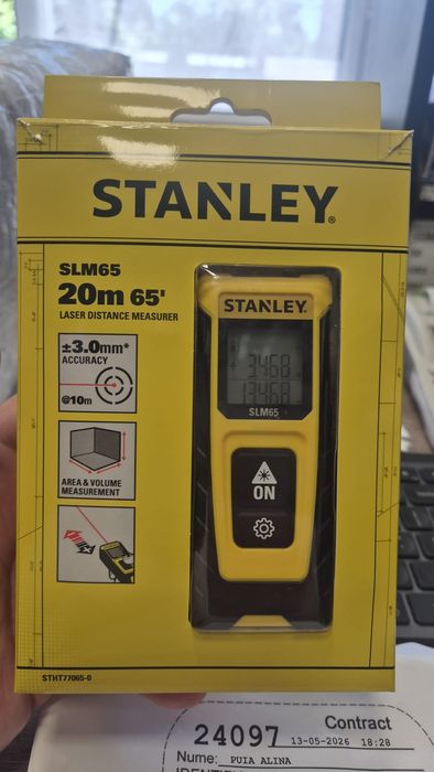 Telemetru laser Stanley SLM65, rază 20m
