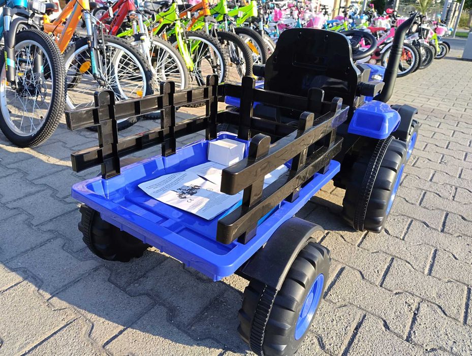 TEXAS акумулаторен трактор с ремарке RANCHER син