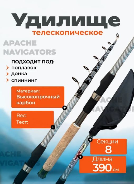 Удочка "APACHE NAVIGATOR" 300 и 3.90-метр, Тест:80-160