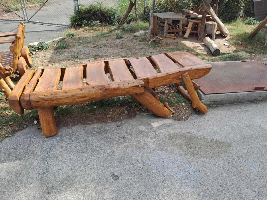 Шезлонг от дъб- масив