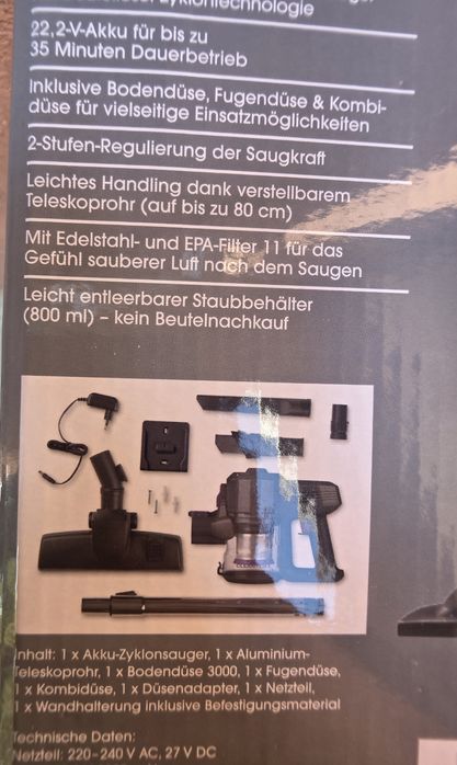 Vând Aspirator vertical Cleanmaxx, fără fir Nou sigilat