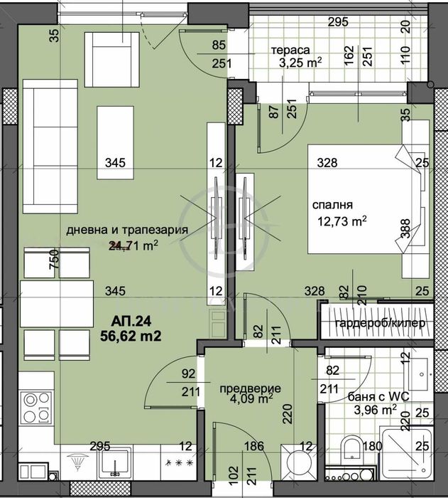 Продава се Двустаен апартамент в Пловдив, Тракия - 65 кв.м за 2511 €/кв.м - Снимка #1