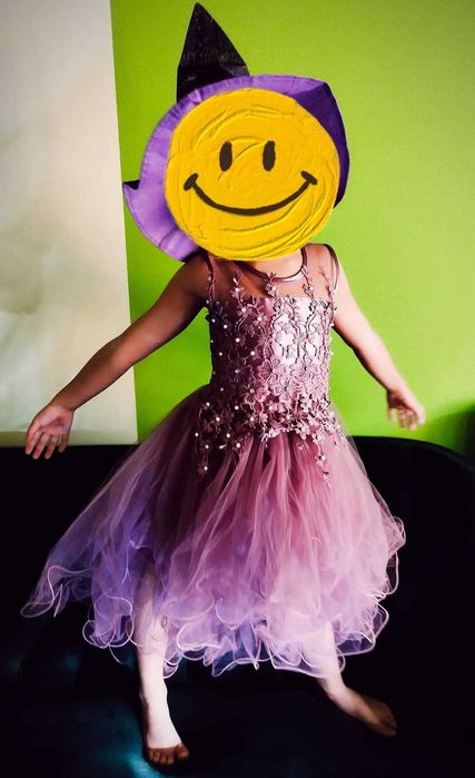 Детска официална рокля в лилав цвят 116см